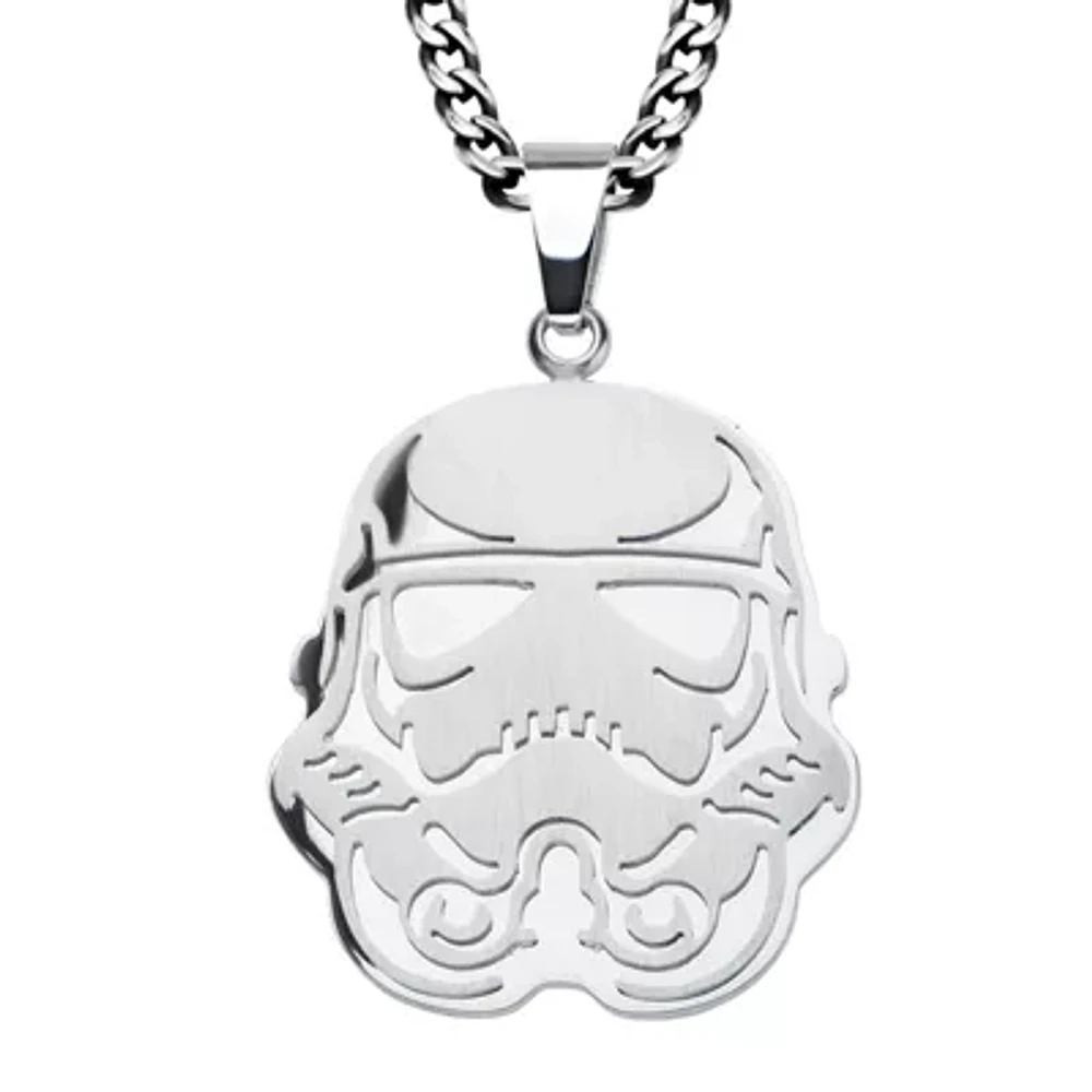 Star Wars® Stormtrooper Mens Stainless Steel Pendant Necklace