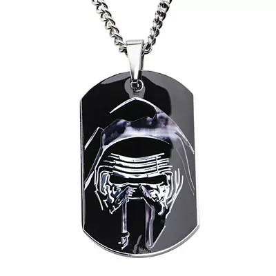 Star Wars® Episode VII Kylo Ren Mens Stainless Steel Dog Tag Pendant Necklace