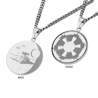 Star Wars® Death Star Symbol Mens Stainless Steel Pendant Necklace