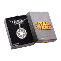 Star Wars® Death Star Symbol Mens Stainless Steel Pendant Necklace