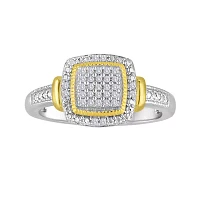 1/10 CT. T.W. Diamond Two-Tone Frame Ring