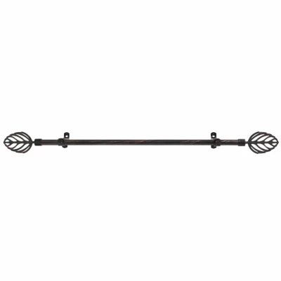 Metallo ¾in Adjustable Curtain Rod with Leaf Finial
