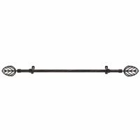 Metallo ¾in Adjustable Curtain Rod with Leaf Finial