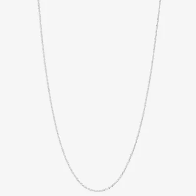 Made In Italy Pure Silver Over Brass 18 Inch Rope Chain Necklace