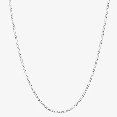  Silver Reflections Made In Italy Pure Silver Over Brass 18 Inch Figaro Chain Necklace