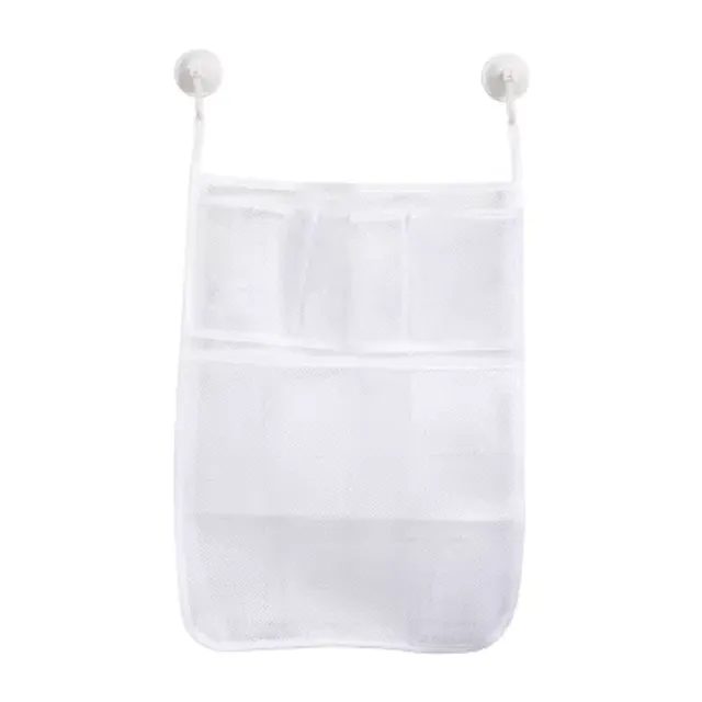 Kenney 4-Pocket Hanging Mesh Suction Shower Organization Caddy, White