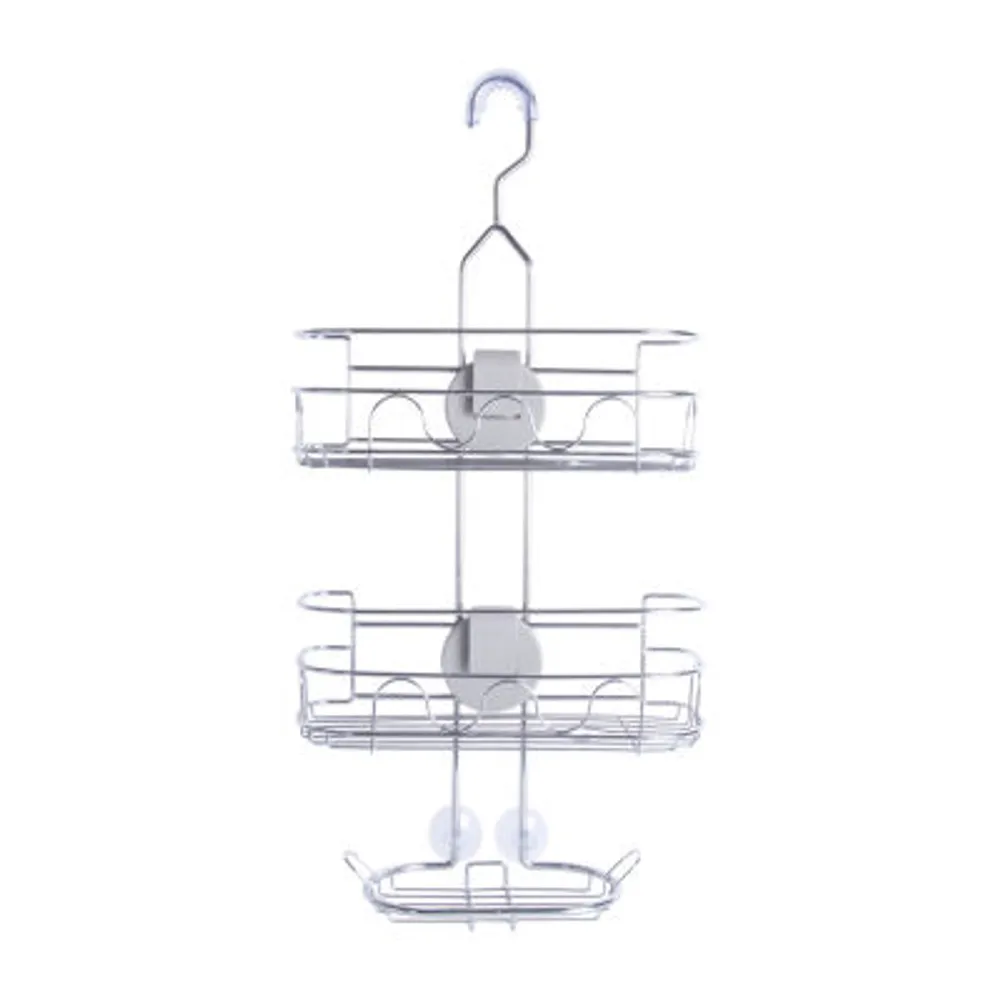 Sharper Image SpaStudio Hook Modular Hanging Shower Caddy Adjustable 3 Tier  Design with Customizable Fit and Storage