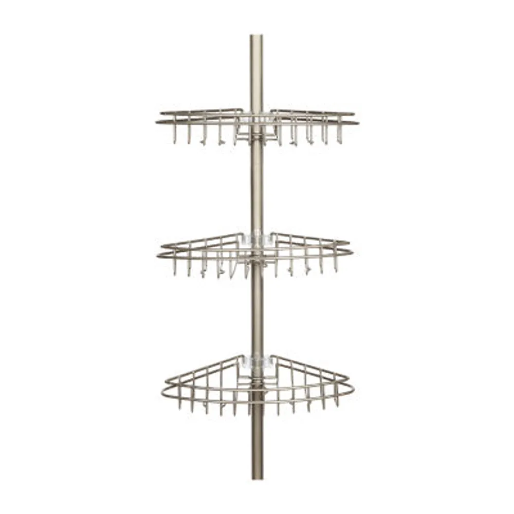 Kenney 3-Tier Spring Tension Corner Pole Shower Caddy