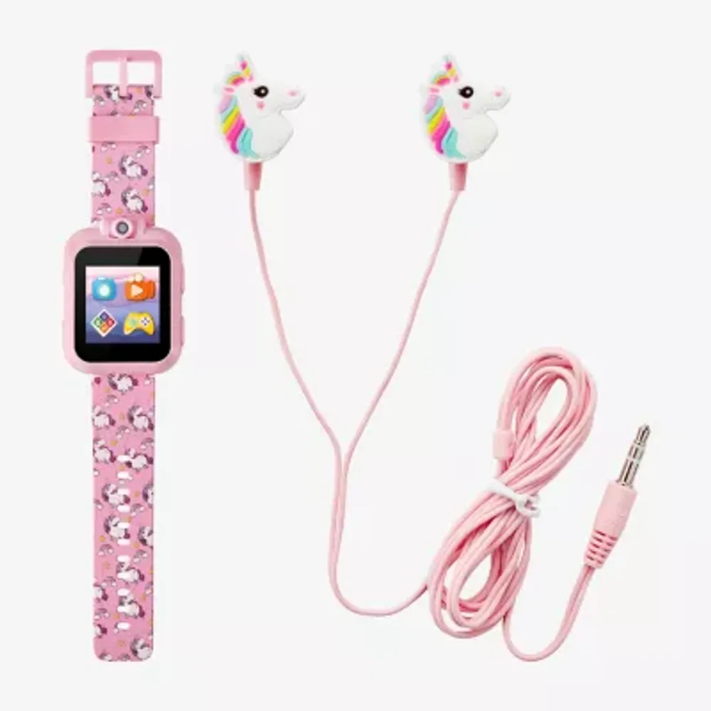 Playzoom Unisex Pink Smart Watch With Earbuds 900228m-42-Pnp