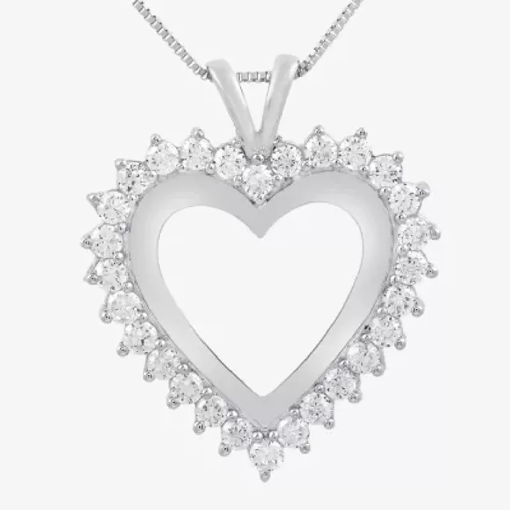 1 CT.T.W. Natural Diamond 10K Gold Heart Pendant Necklace