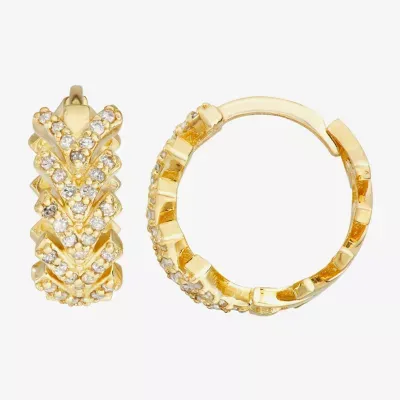 1/5 CT. Natural White Diamond 10K Gold 12.5mm Hoop Earrings