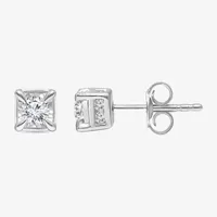 Tru Miracle 1/2 CT. T.W. Lab Grown White Diamond 10K White Gold 5mm Round Stud Earrings