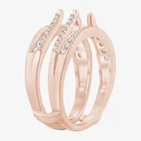 Womens 1/ CT. T.W. Natural White Diamond 14K Rose Gold Wedding Ring Guard