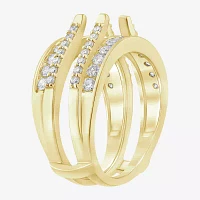 Womens 1 CT. T.W. Natural White Diamond 14K Gold Wedding Ring Guard