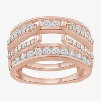 Womens 1/ CT. T.W. Natural White Diamond 14K Rose Gold Wedding Ring Guard