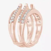 Womens 1/ CT. T.W. Natural White Diamond 14K Rose Gold Wedding Ring Guard