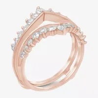 Womens 1 CT. T.W. Natural White Diamond 14K Rose Gold Wedding Ring Guard