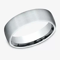 6.5MM 10K White Gold Wedding Band