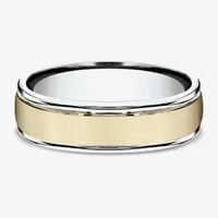 6MM 10K Two Tone Gold Wedding Band