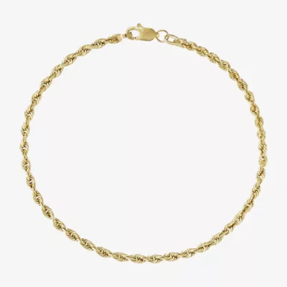 14K Yellow Gold 2.5mm Rope Chain Bracelet