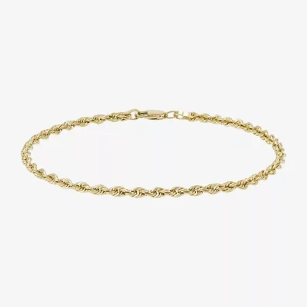 14K Yellow Gold 2.5mm Rope Chain Bracelet