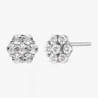 Diamond Blossom 1/10 CT. T.W. Natural White Diamond Sterling Silver 6.5mm Stud Earrings