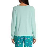 Sleep Chic Womens Long Sleeve Waffle Pajama Top