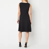 Black Label by Evan-Picone Womens Sleeveless Fit + Flare Dress