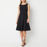 Black Label by Evan-Picone Womens Sleeveless Fit + Flare Dress