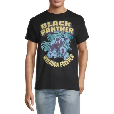 Mens Crew Neck Short Sleeve Regular Fit Marvel Black Panther Graphic T-Shirt