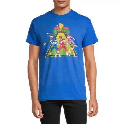 Mens Crew Neck Short Sleeve Regular Fit Power Rangers Graphic T-Shirt