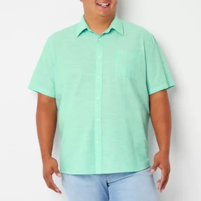 St. John's Bay Big and Tall Mens Classic Fit Short Sleeve Button-Down Shirt