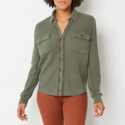Frye and Co. Womens Long Sleeve Regular Fit Button-Down Shirt