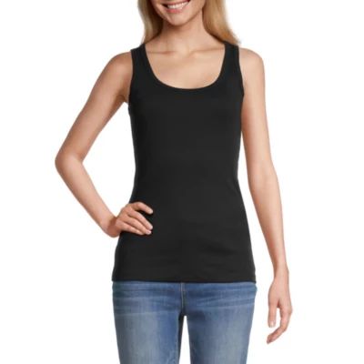 St. John's Bay Womens Scoop Neck Sleeveless Tank Top