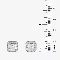 DiamonArt® 4 CT. T.W. White Cubic Zirconia Sterling Silver 10mm Square Stud Earrings