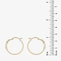 DiamonArt® 3/8 CT. T.W. White Cubic Zirconia 18K Gold Over Silver 25.4mm Hoop Earrings