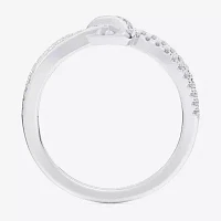 (G-H / Si1-Si2) Womens 1/3 CT. T.W. Lab Grown White Diamond 10K Gold Bypass  Cocktail Ring