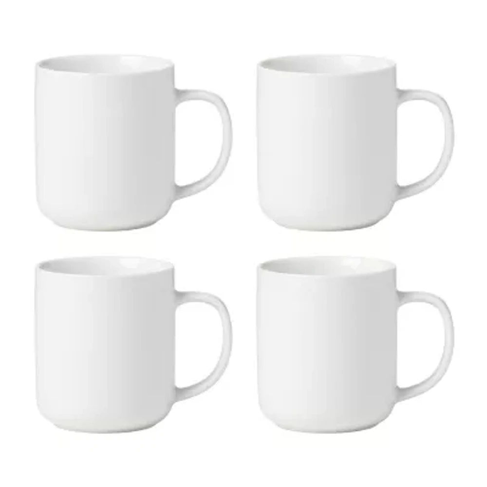 Oneida 24 Seven White 4-pc. Porcelain Mug Set