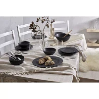 Oneida Ridge Black 12-pc. Stoneware Dinnerware Set