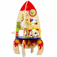 Classic Toys Classic Toy Wooden Multi-Activity Rocket Playset Toy Playsets