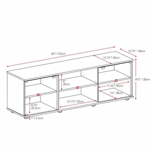 CorLiving CorLiving FS-3580 Fillmore Ravenwood Black TV Stand for TVs Up to 68