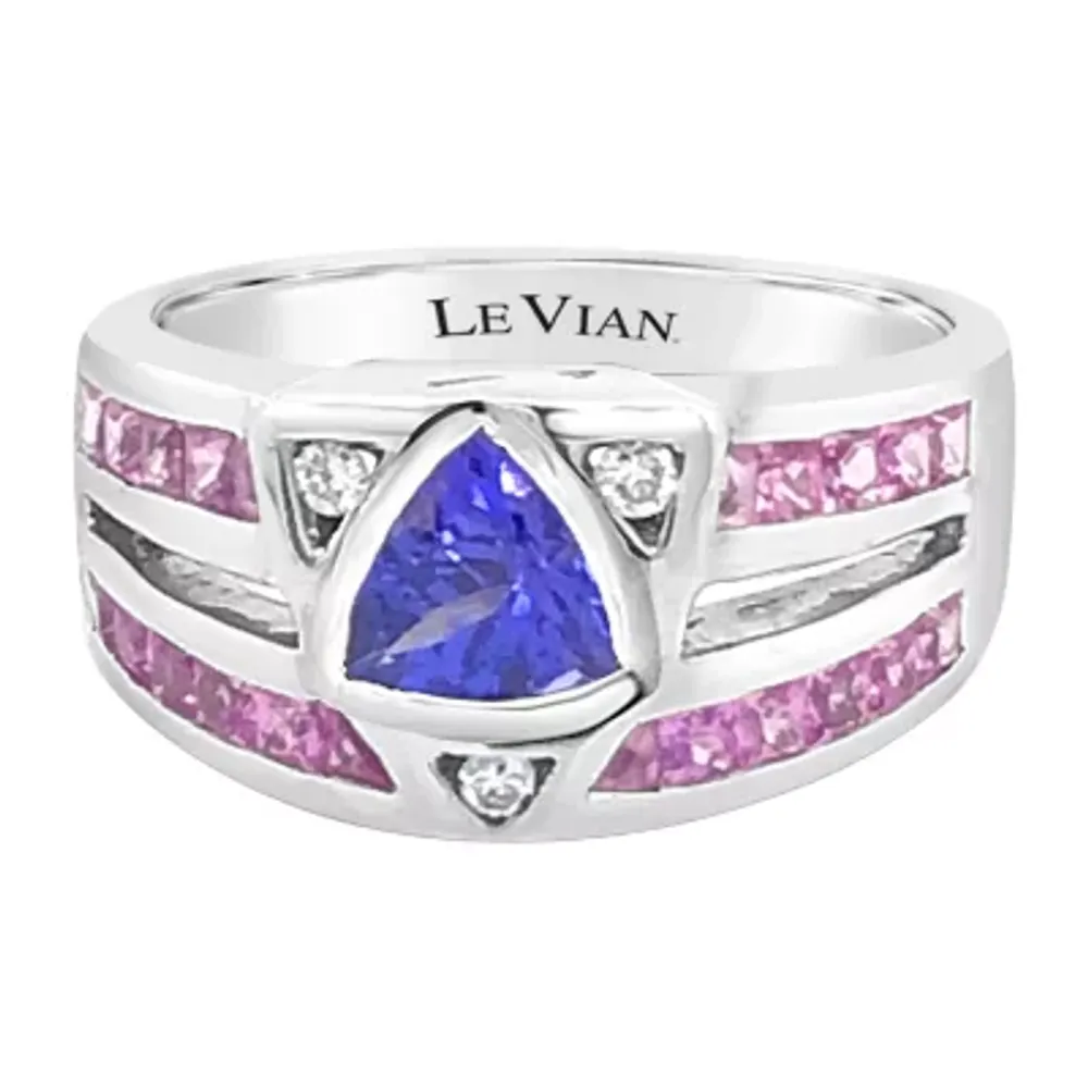 LIMITED QUANTITIES! Le Vian Grand Sample Sale™ Ring featuring Blueberry Tanzanite® Bubble Gum Pink Sapphire™ set in 18K Vanilla Gold