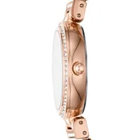 Relic By Fossil Savannah Womens Crystal Accent Rose Goldtone Stainless Steel Bracelet Watch Zr34577