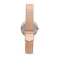 Relic By Fossil Savannah Womens Crystal Accent Rose Goldtone Stainless Steel Bracelet Watch Zr34577