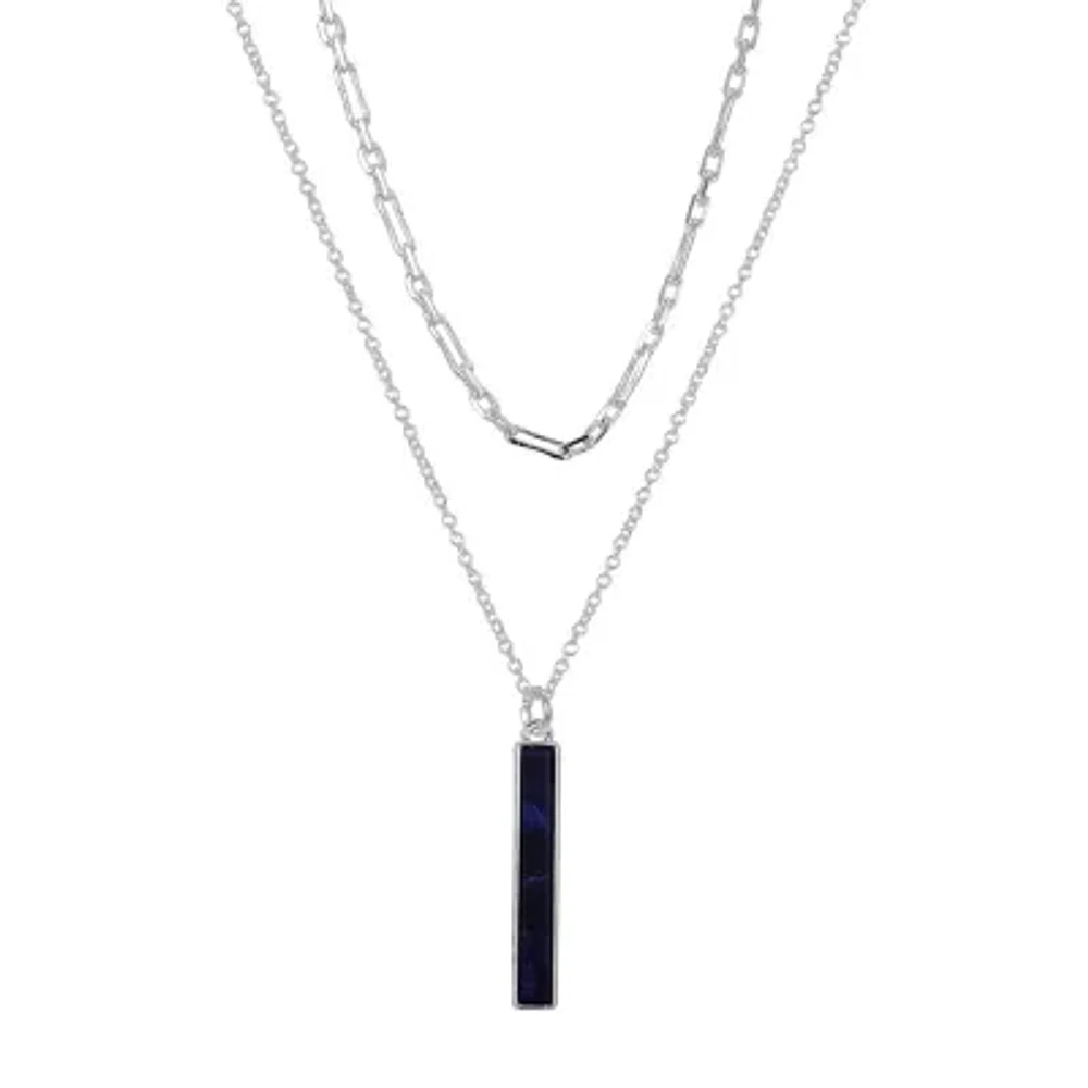 Footnotes 2-pc. 16 Inch Link Rectangular Pendant Necklace