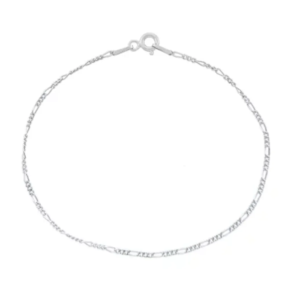 Silver Treasures Made Italy 7.25-8" Sterling 7.25 Inch Figaro Chain Bracelet