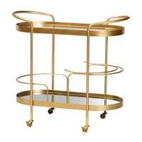 Kamal Dining Room Collection Metal-Top Serving Cart