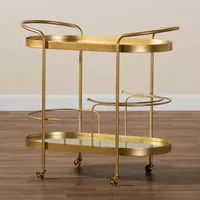 Kamal Dining Room Collection Metal-Top Serving Cart