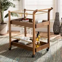 Tahir Dining Room Collection Wood-Top Serving Cart