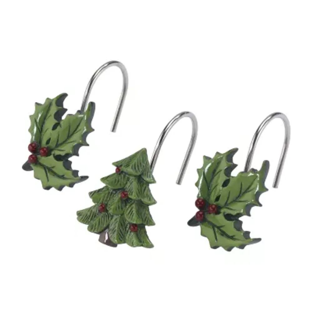 Spode Christmas Tree Tartan Shower Curtain Hooks